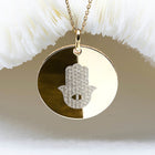 Collier Main de Fatma Hamsa et Fleur de Vie en plaqué or 18k ou argent 925