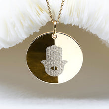Collier Main de Fatma Hamsa et Fleur de Vie en plaqué or 18k ou argent 925