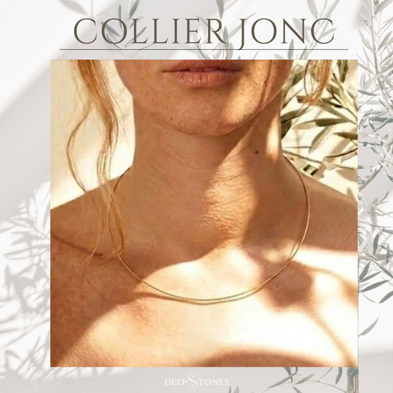 Collier jonc 42 cm - plaqué or