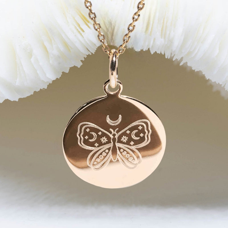 collier papillon céleste - plaqué or ou argent - Artisanat local français
