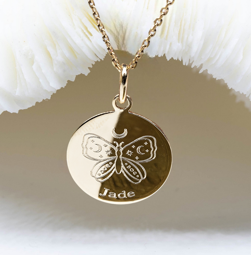 Collier papillon céleste personnalisé avec prenom