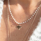 croix de baptême personnalisée adulte ou enfant avec prénom - plaqué or  18k