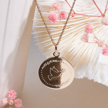 Médaille de baptême colombe & couronne champêtre pour fille et garçon