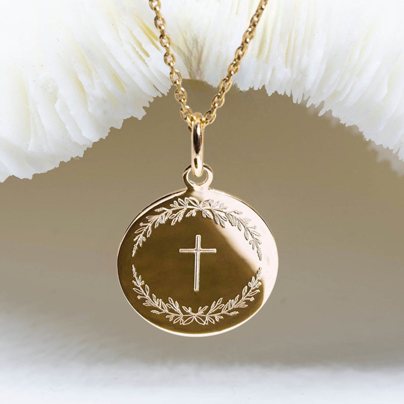 medaille bapteme croix