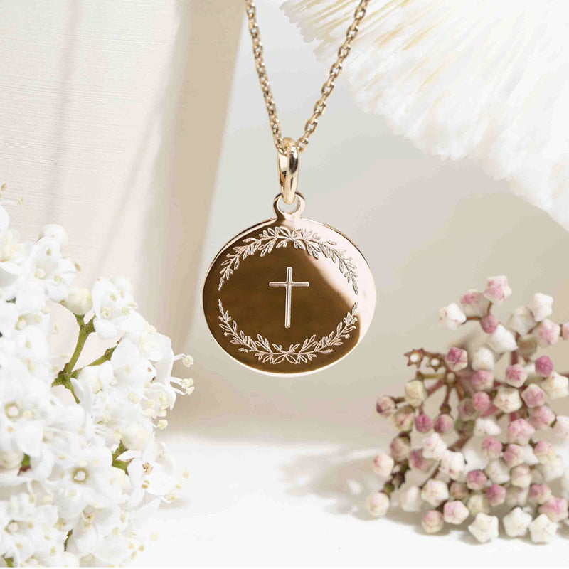 medaille bapteme croix