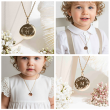 Médaille de baptême initiale personnalisée en plaqué or 18 carats