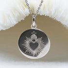 médaille sacré coeur traditionnel en argent 925 - Atelier artisanal DeepStones