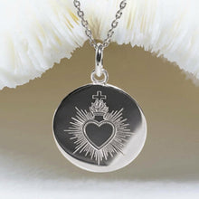 médaille sacré coeur traditionnel en argent 925 - Atelier artisanal DeepStones