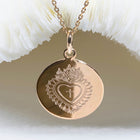 médaille de baptême adulte - pendentifi Sacré Cœur modèle BAROQUE gravé en plaqué or atelier DeepStones 