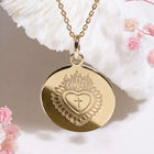 médaille de baptême Sacré Cœur modèle BAROQUE en plaqué or  pour adulte ou enfant - atelier DeepStones 