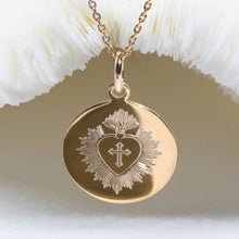 médaille SACRE COEUR modèle VERSAILLES en plaqué or - bijou de baptême adulte ou enfant - atelier DeepStones