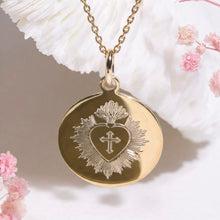 médaille SACRE COEUR modèle VERSAILLES en plaqué or - bijou de baptême chrétien pour adultes 