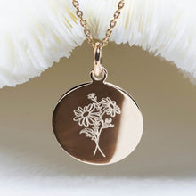 pendentif fleur de naissance mois d'avril la Marguerite - plaqué or ou argent 925