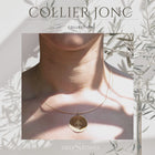 Collier jonc plaqué or avec pendentif
