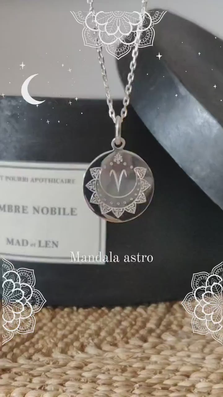 pendentif signe astrologique argent