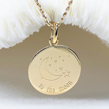 Médaille gravée personnalisée 17 mm - TO THE MOON