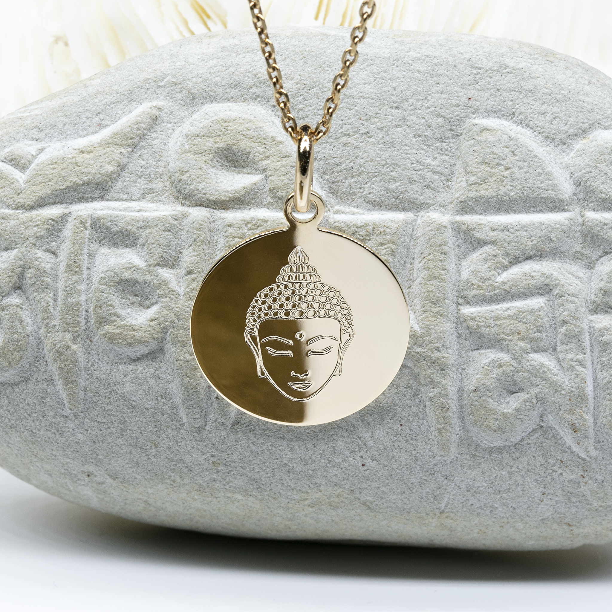 Bijoux spirituels - pendentif  tête de Bouddha - Bijoux DeepStones Lithothérapie