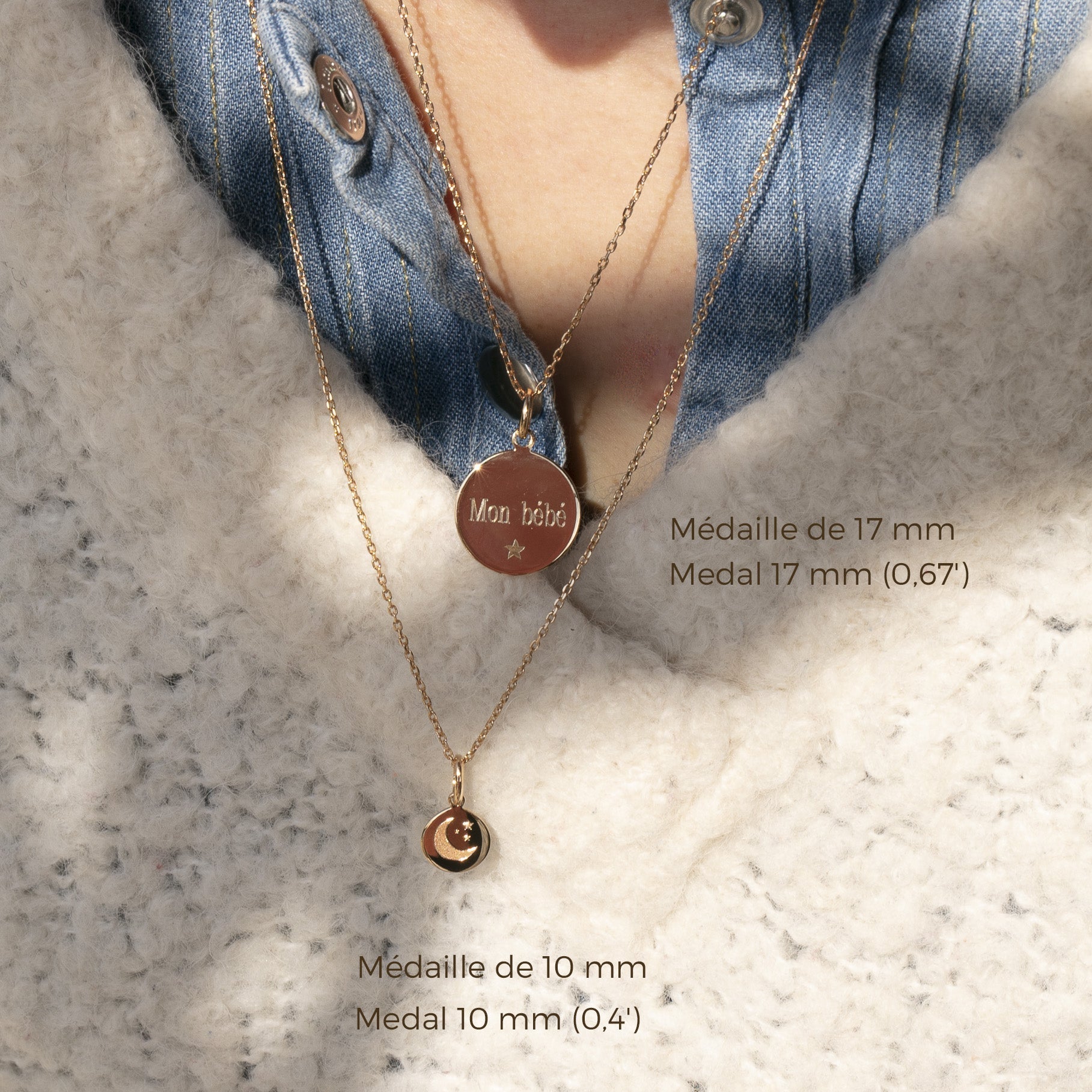 Médaille gravée 17 mm - AJNA chakra troisième oeil