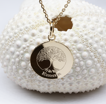 Médaille gravée 17 mm - ARBRE DE VIE avec PRENOM