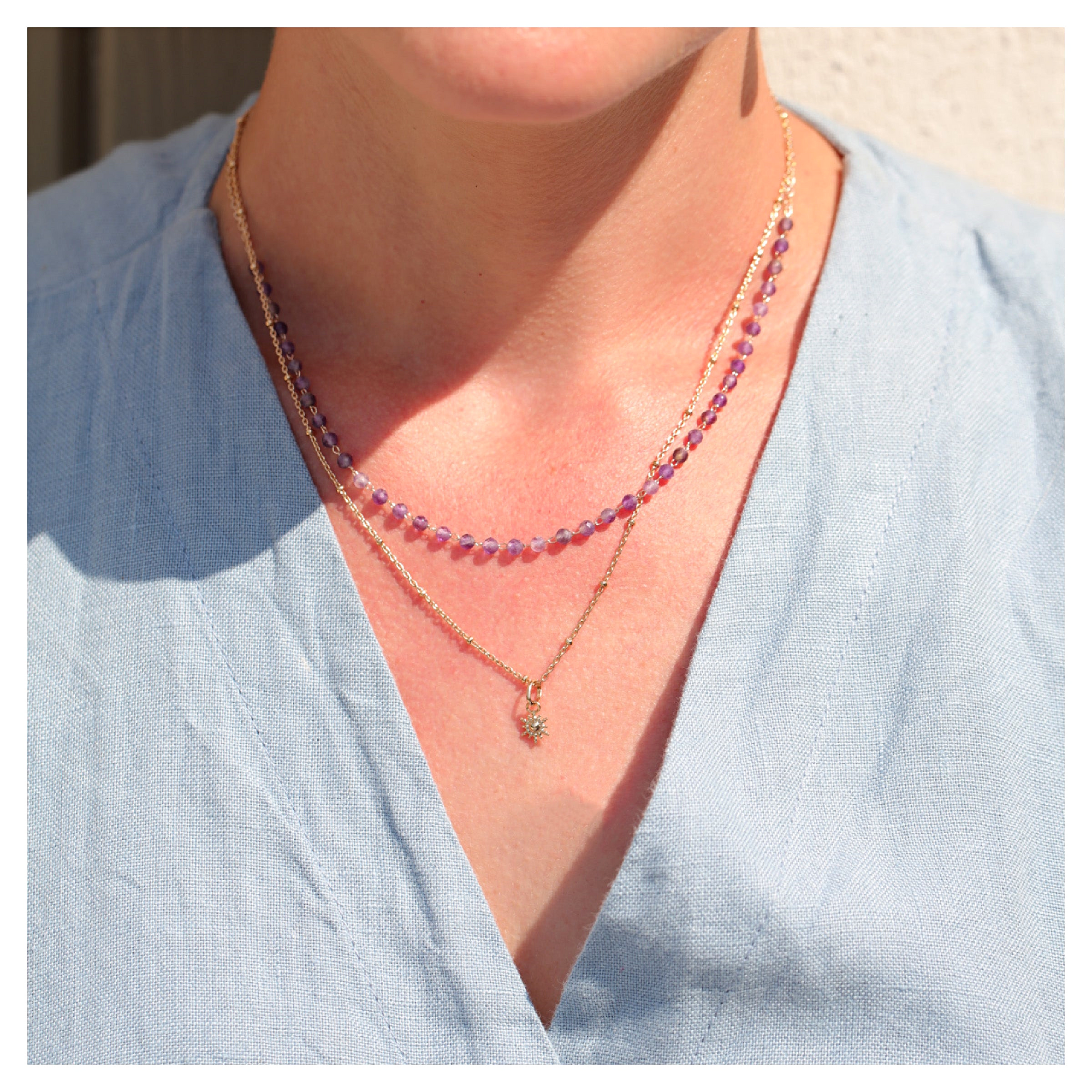 Collier améthyste - bijoux DeepStones lithothérapie 