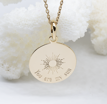 Médaille gravée personnalisée 17 mm - YOU ARE MY SUN