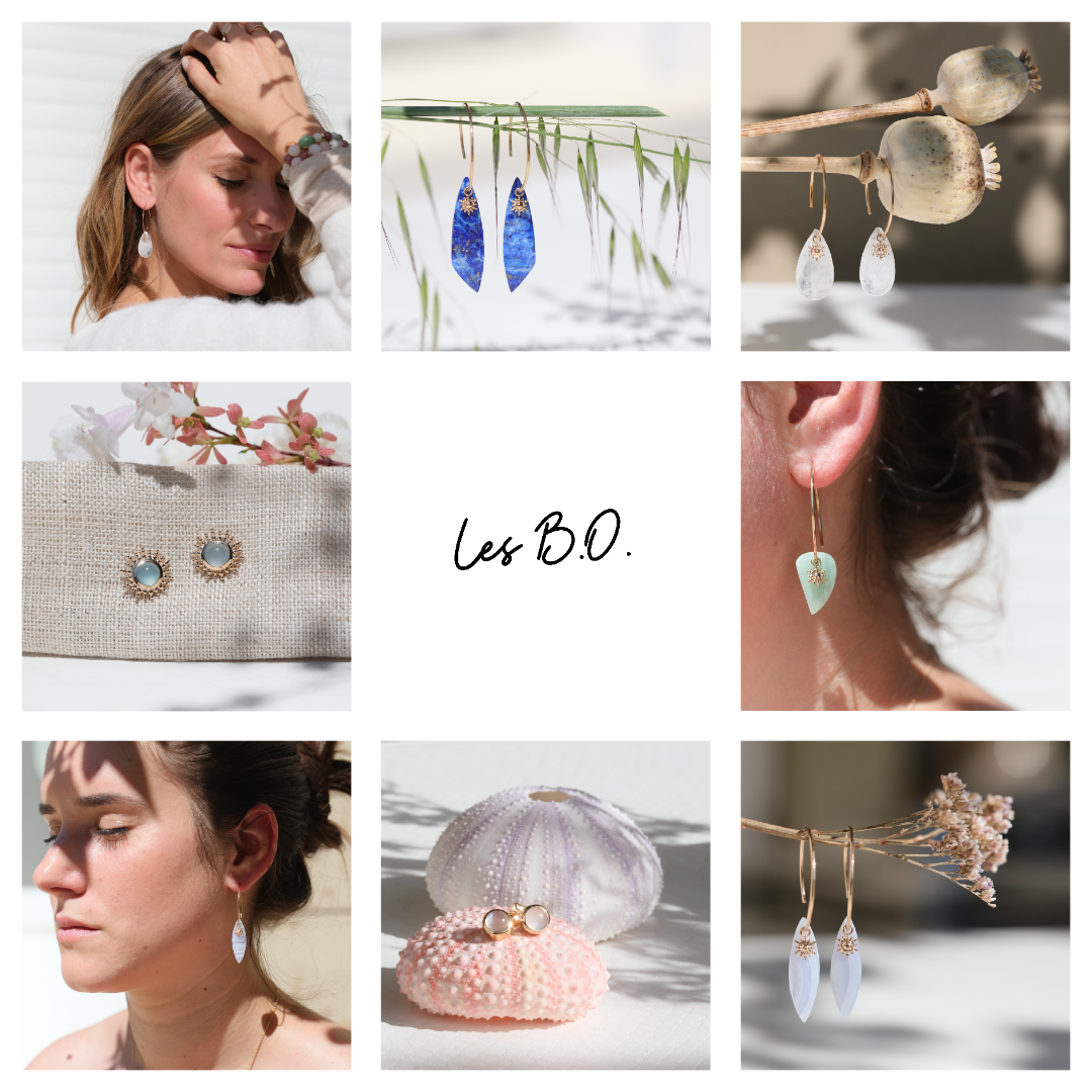Boucles d'oreilles lithothérapie en pierre naturelle ★ DeepStones 