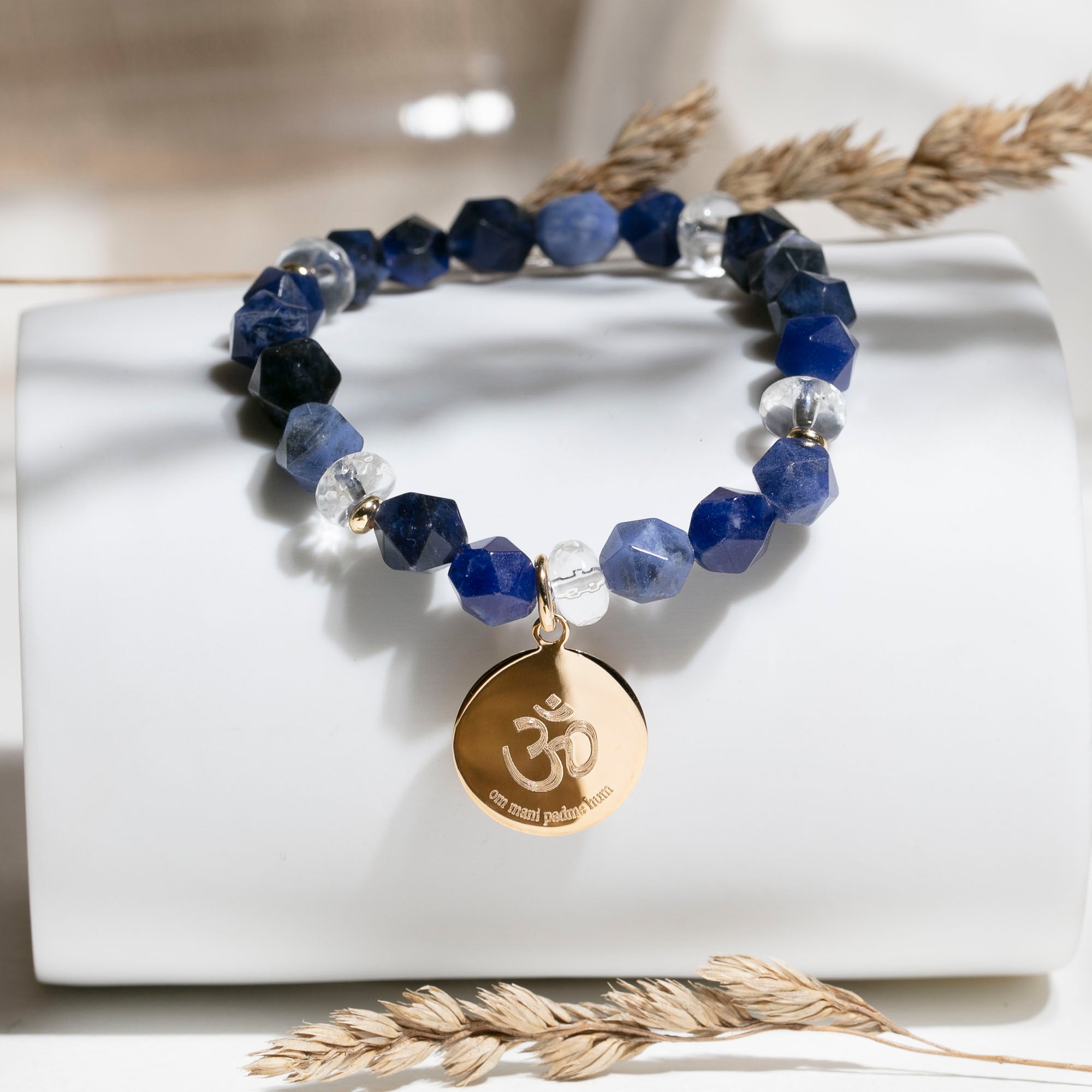 Bijoux YOGA ☆ bracelet OM en pierres naturelles ☆ DeepStones Lithothérapie
