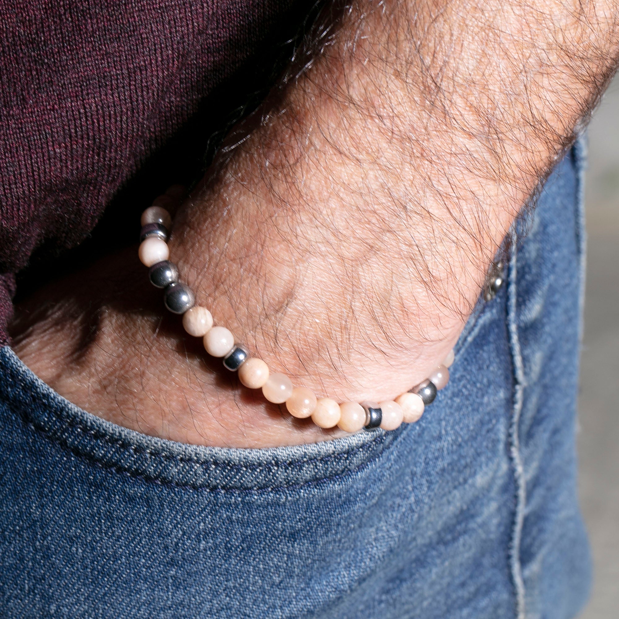 bracelet homme perle