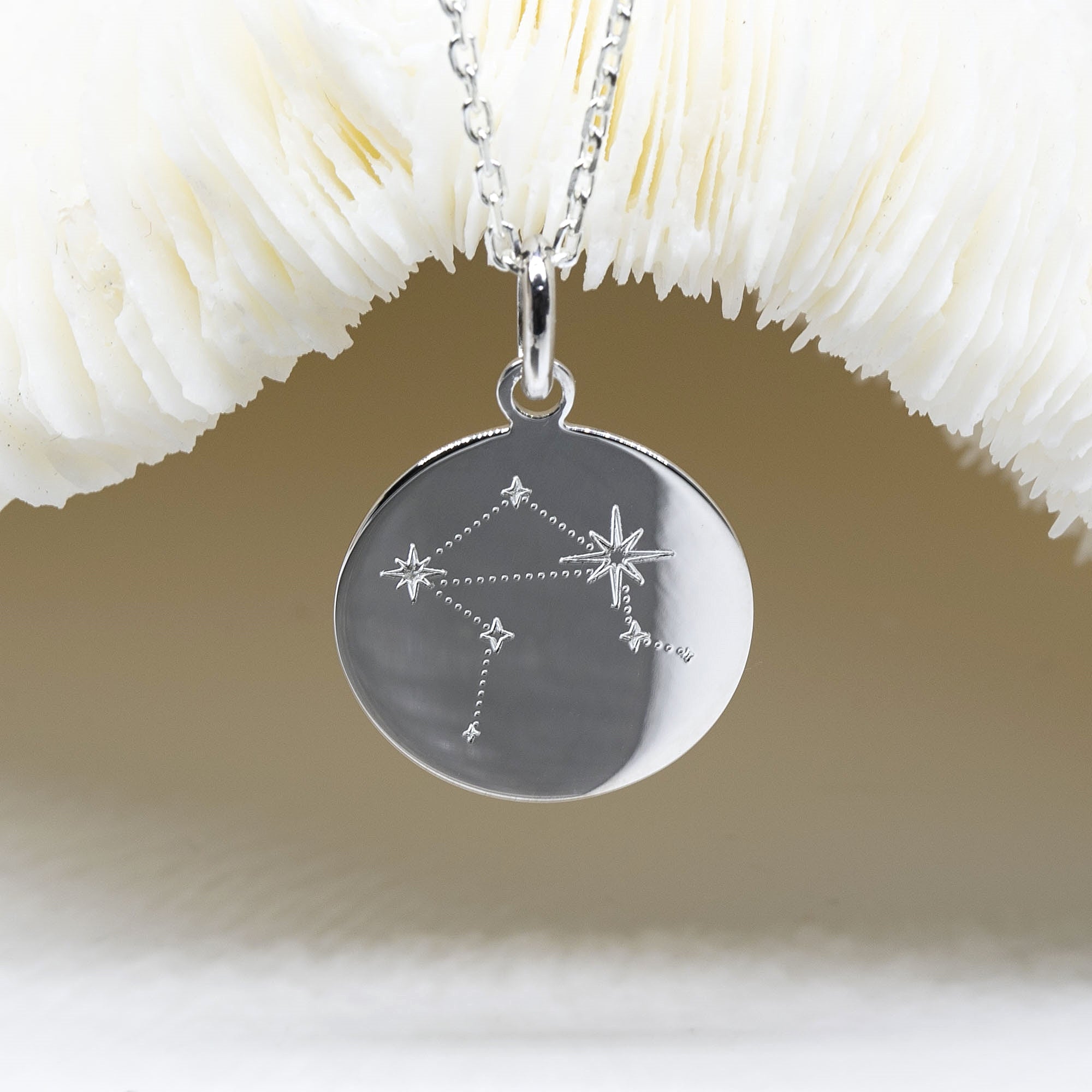 Médaille gravée 17 mm - CONSTELLATION signe astrologique argent