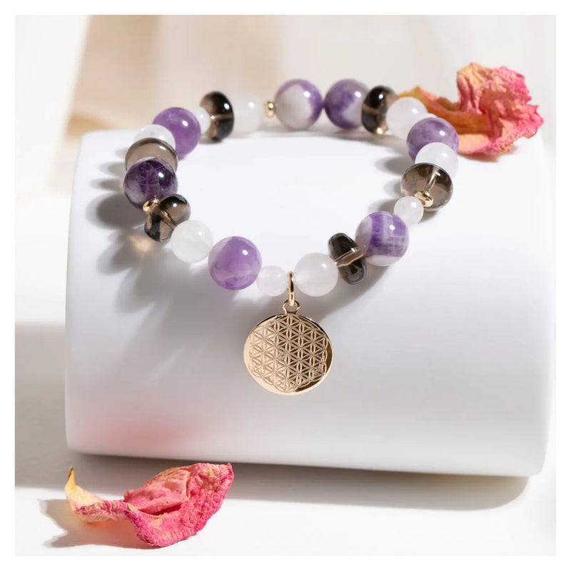 Bracelet fleur de vie en pierre naturelle 