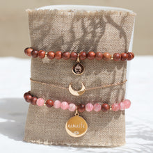 Bijoux yoga - bracelet pierre naturelle avec médaille gravée Namaste - Bijoux DeepStones Lithothérapie