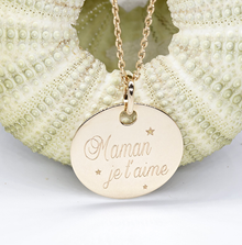 Médaille gravée personnalisée 19 MM - MAMAN JE T'AIME