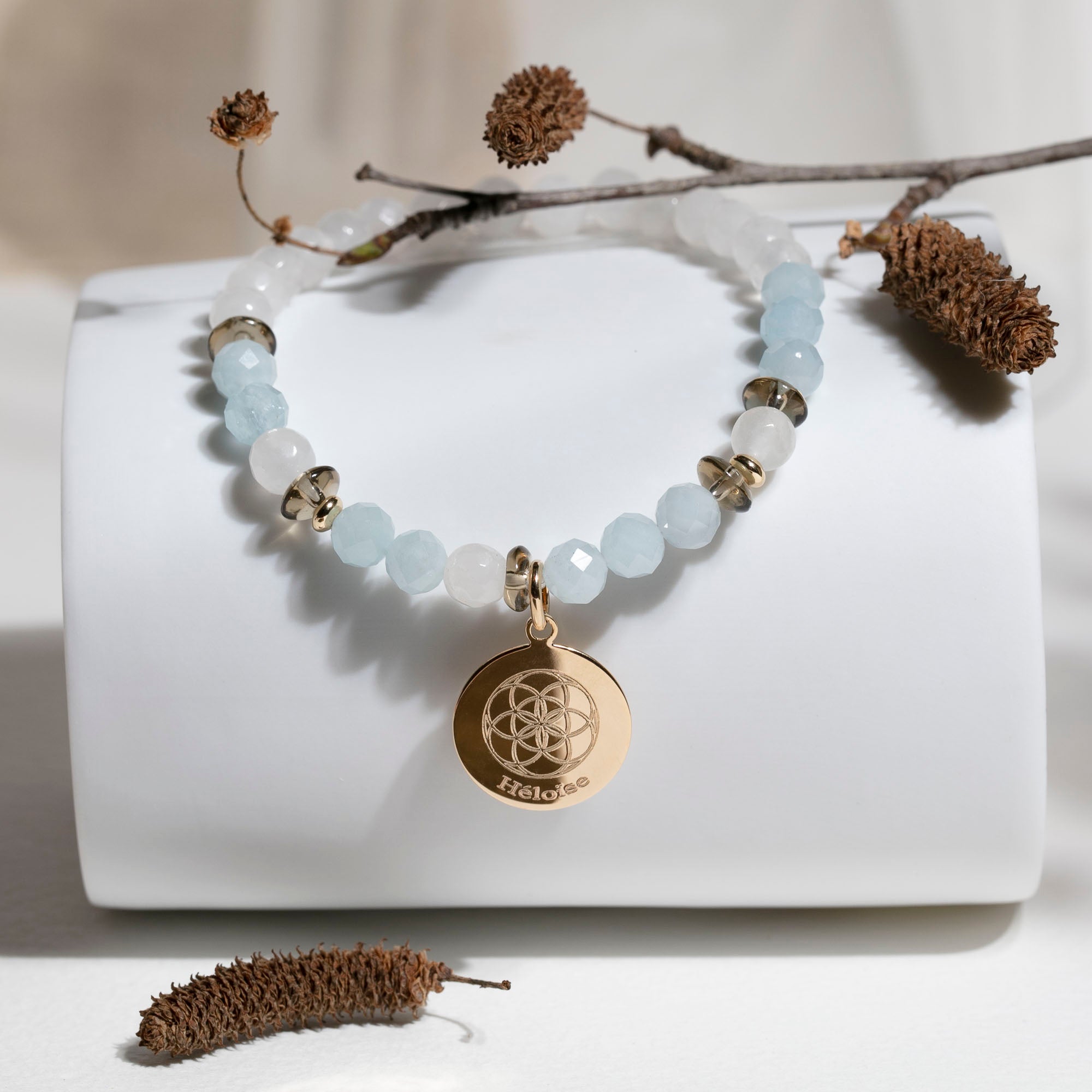 Bracelet pierres naturelles TALISMAN Rose et vert | Ni une ni deux Bracelet pierres naturelles TALISMAN Rose et vert | Ni une ni deux