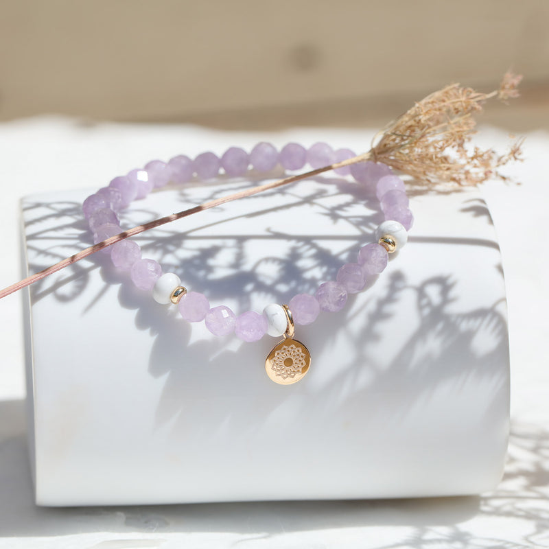 Bracelet améthyste - Bijou chakra coronal en pierres naturelles - DeepStones lithothérapie