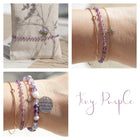 bracelet amethyste plaque or 