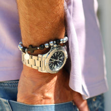 bracelet homme onyx hematite