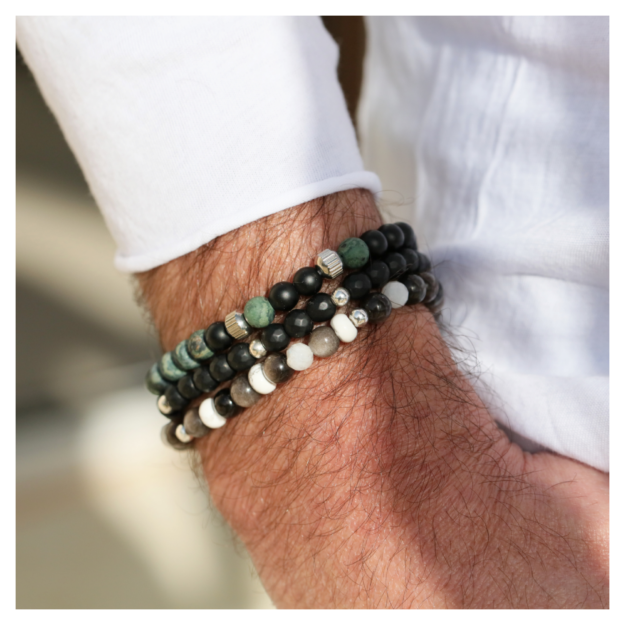 bracelet homme pierres naturelles