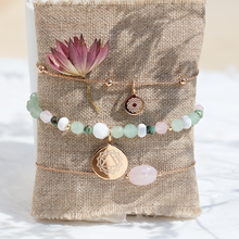 bracelet plaqué or et pierre naturelle