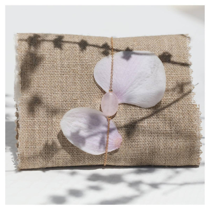 bracelet quartz rose & plaqué or