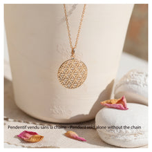 pendentif fleur de vie plaqué or - bijoux DeepStones Lithothérapie