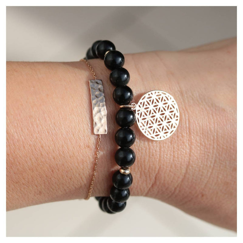 Bracelet protection en obsidienne - BLACK OBISIDIAN