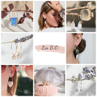 Boucles d'oreille femme pierre naturelle, plaqué or 