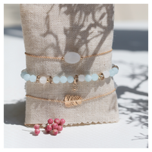 Bracelet aigue-marine quartz fumé jade 