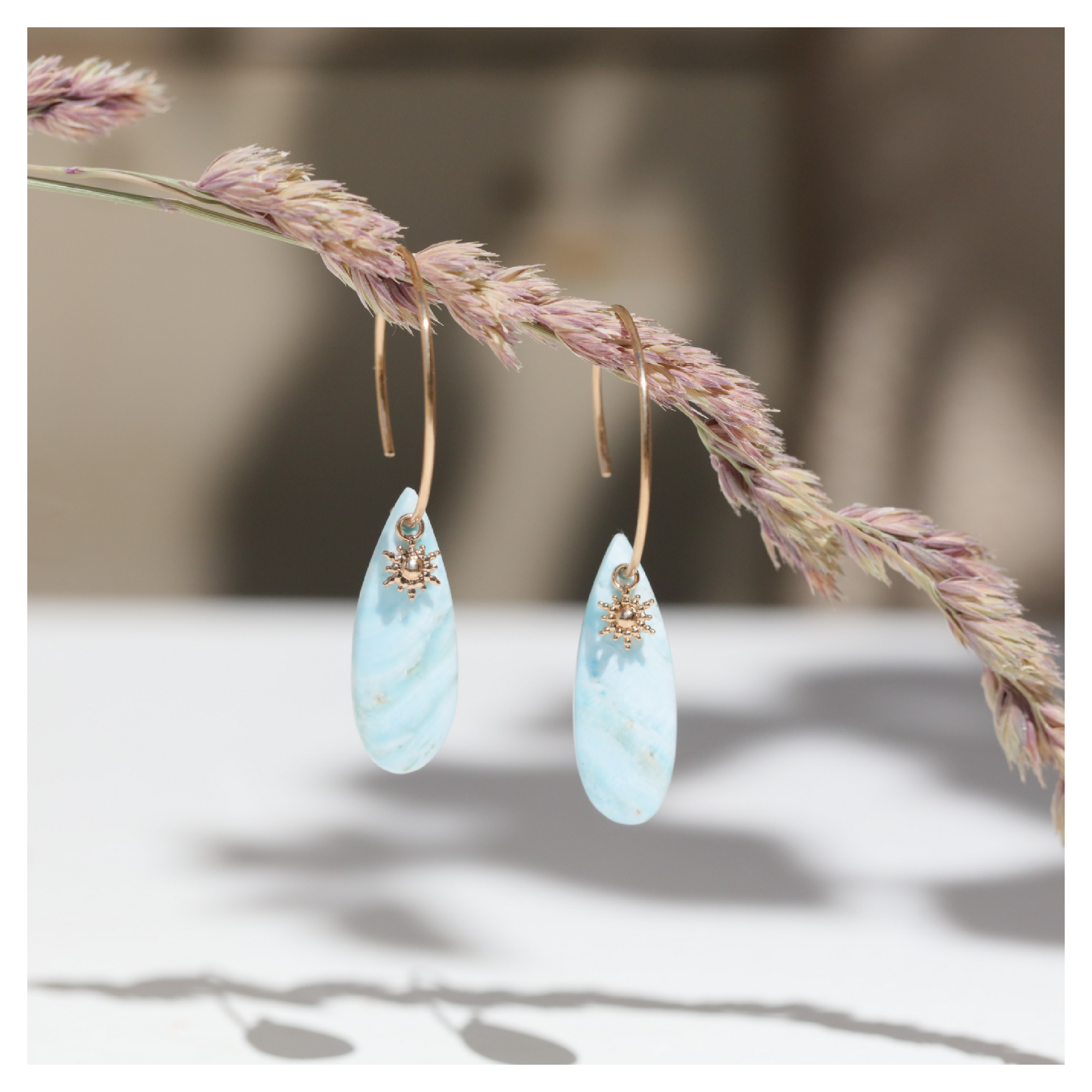 Boucles d'oreilles CHRYSOCOLLE ★ bijou pierre naturelle ★ DeepStones