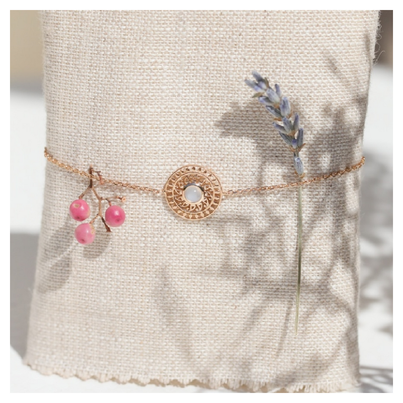 Bracelet pierre de lune & plaqué or