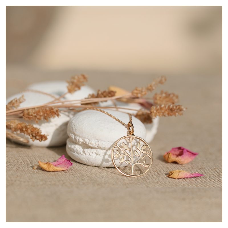 Pendentif arbre de vie plaqué or