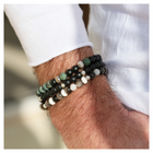 Bracelet homme pierre naturelle onyx jaspe kambaba