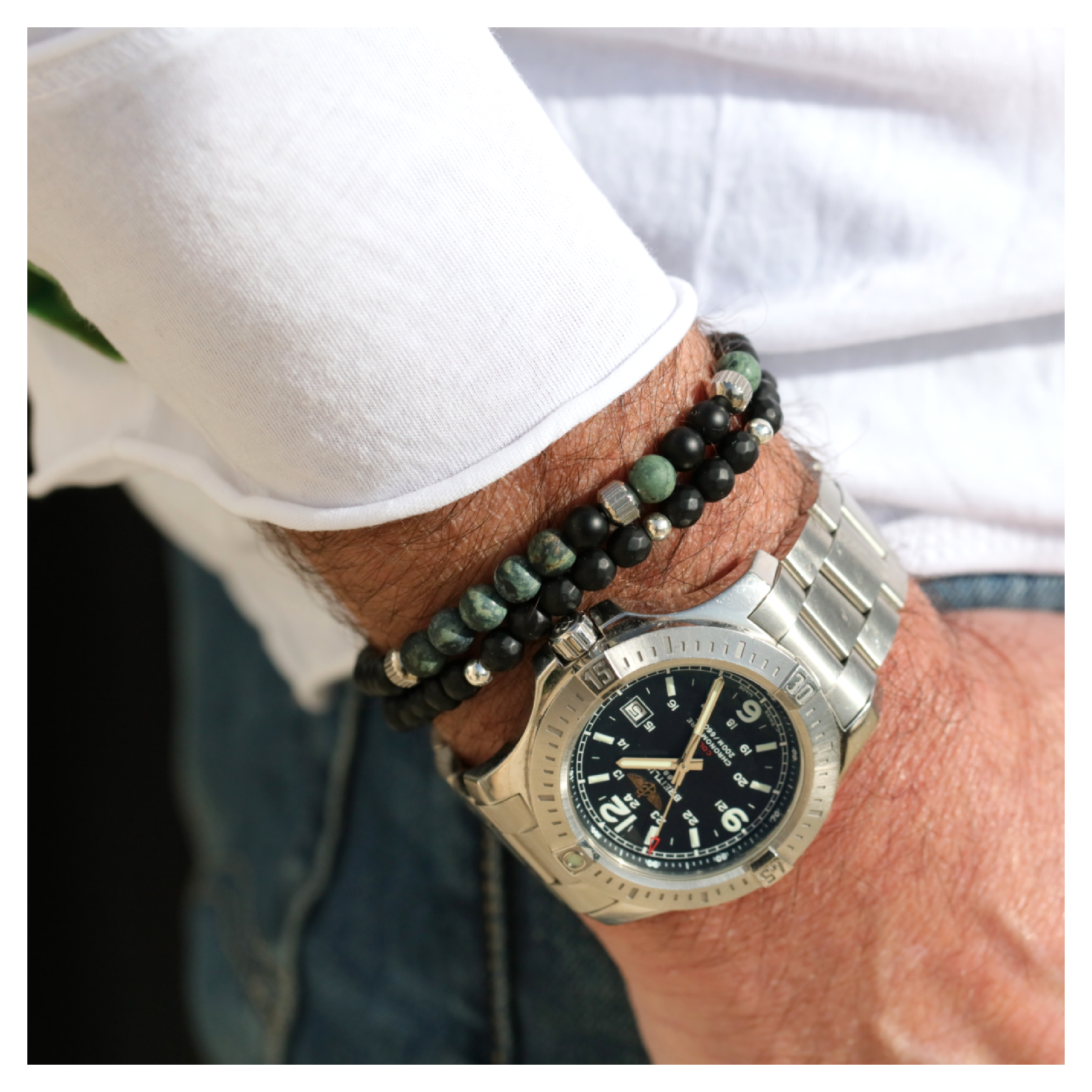 bijou homme pierre naturelle