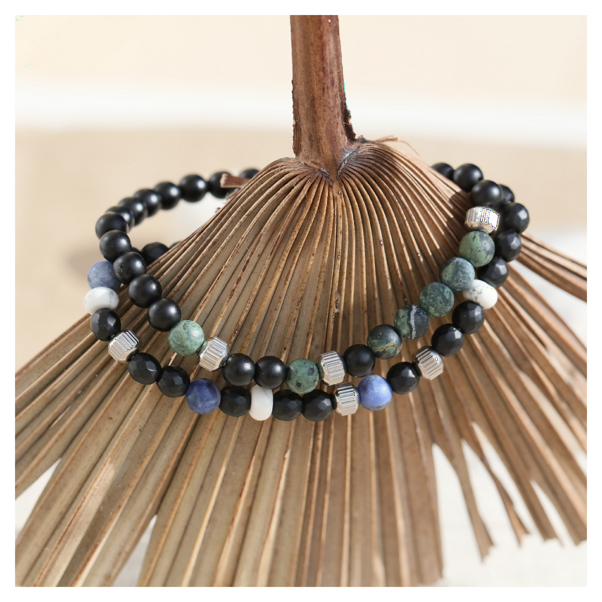 Bracelet pierre naturelle homme Protection ancrage confiance en soi