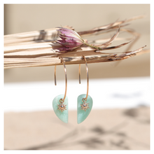 Boucles d'oreilles créoles amazonite - bijoux pierres naturelles - DeepStones  Lithothérapie